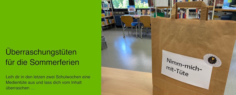 Foto von einer Überraschungstüte und Text zur Ankündigung der Aktion